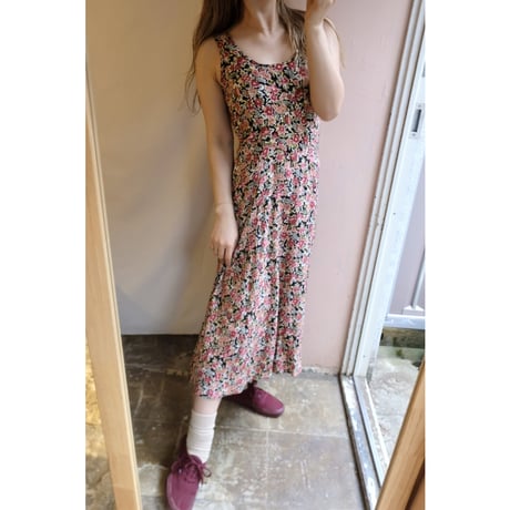 black flower one-piece