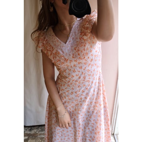 orange flower one-piece