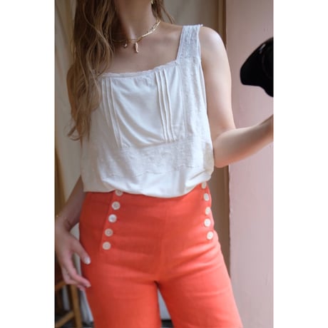ivory embroidery tank top