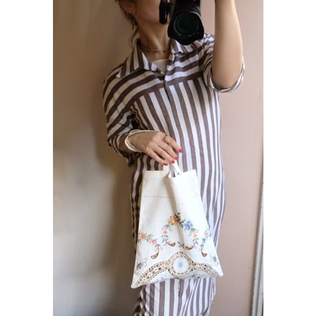 brown stripe one-piece