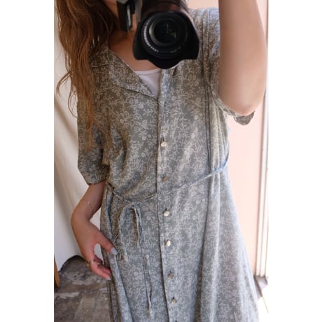 mint green flower one-piece