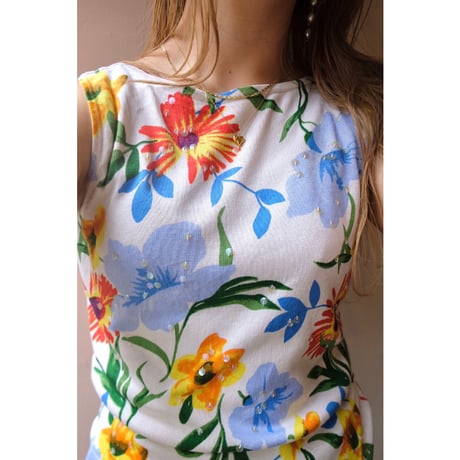 colorful flower tank top