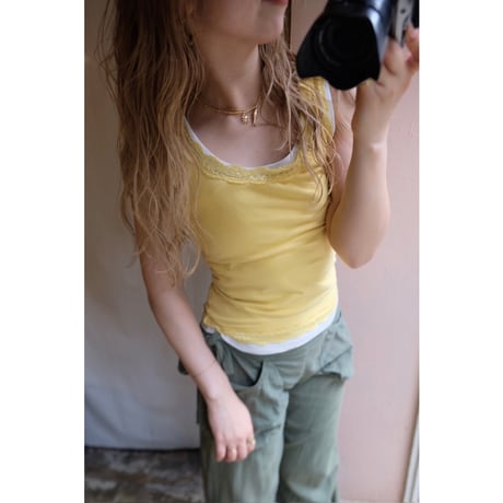 yellow lace tank top