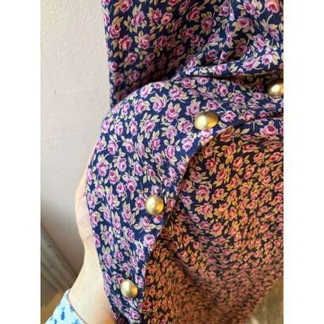 navy purple rose one-piece
