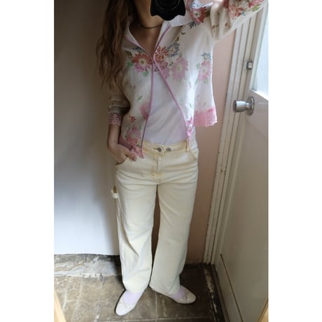pink flower  blouse