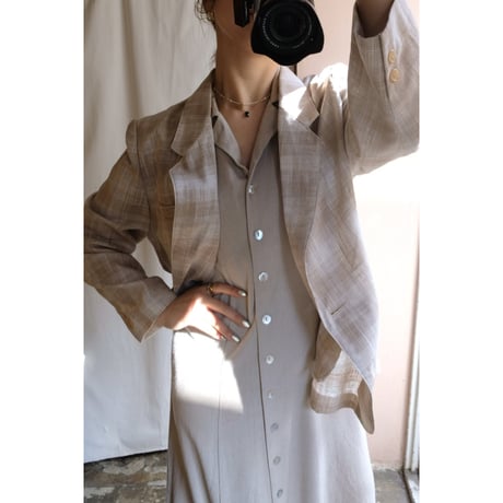 beige silk one-piece