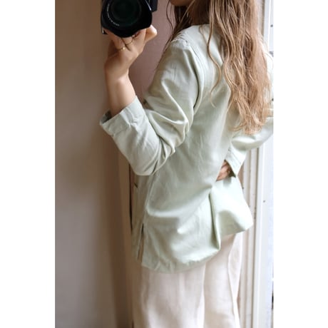 mint green jacket