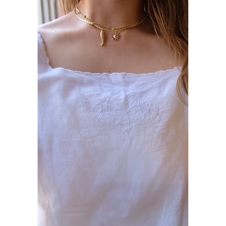 white embroidery blouse