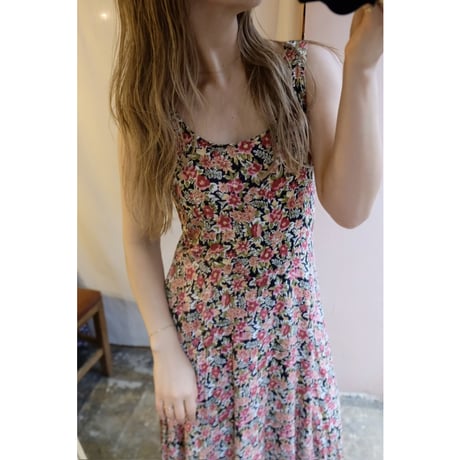 black flower one-piece