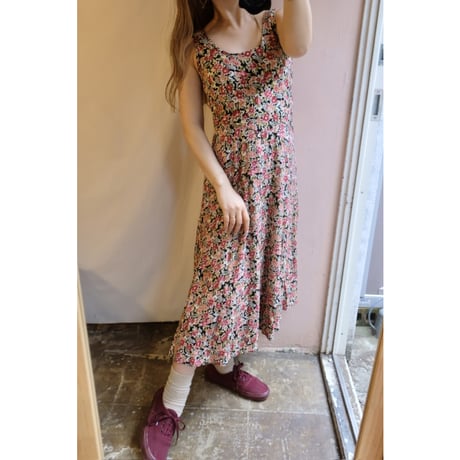 black flower one-piece