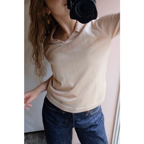 beige knit polo