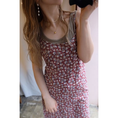wine red flower one-piece