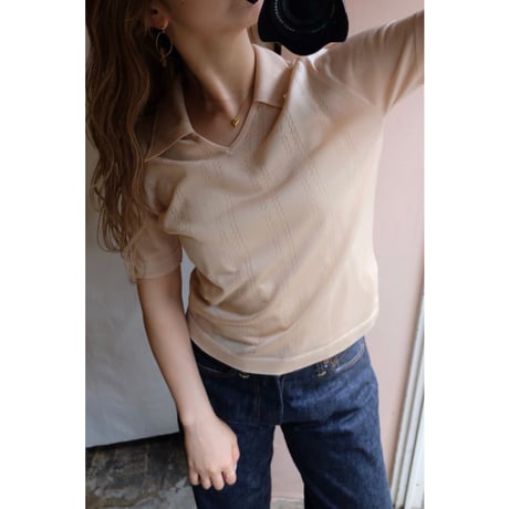 beige knit polo