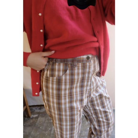brown tartan check  pants