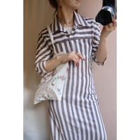 brown stripe one-piece
