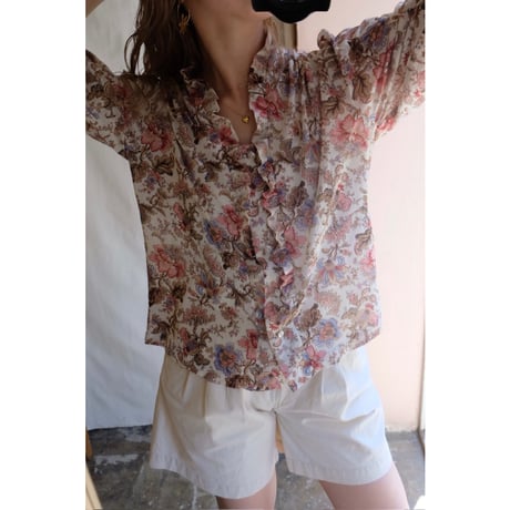flower frill blouse
