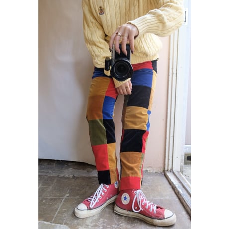 colorful patchwork pants