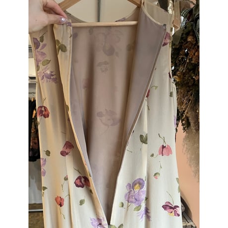 beige flower one-piece