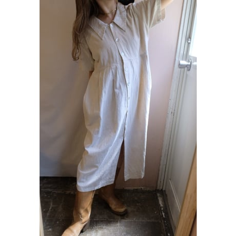 beige linen one-piece