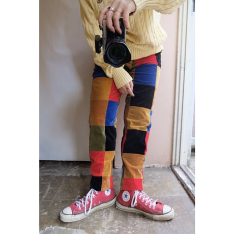 colorful patchwork pants