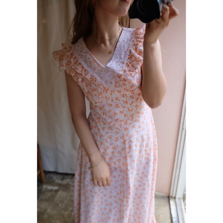 orange flower one-piece