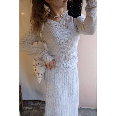 ivory knit set up