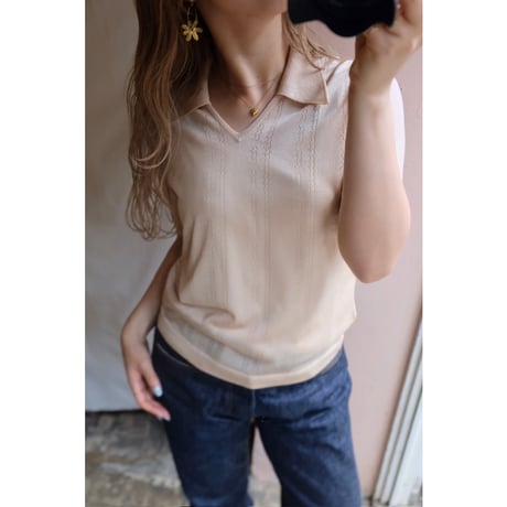 beige knit polo