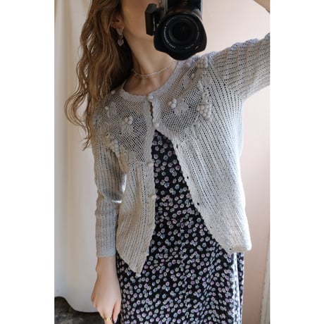 gray crochet cardigan