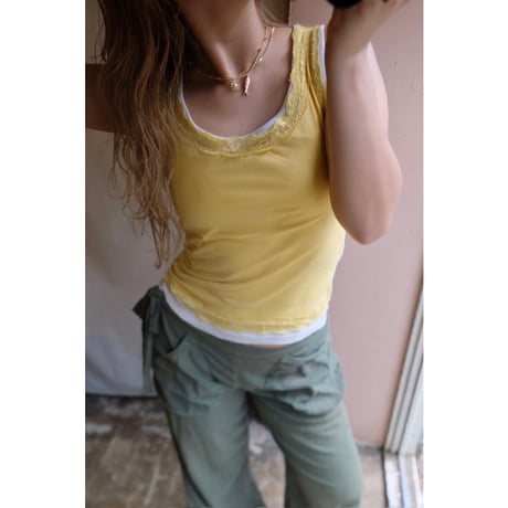 yellow lace tank top