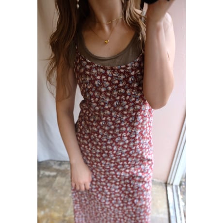 wine red flower one-piece
