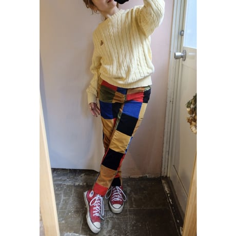 colorful patchwork pants