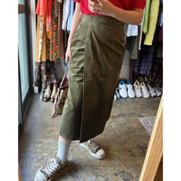 olive leather skirt