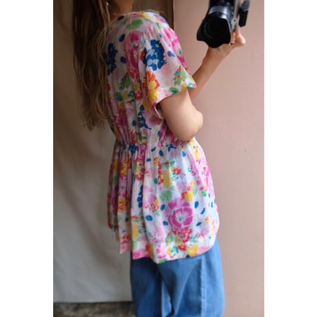 colorful flower blouse