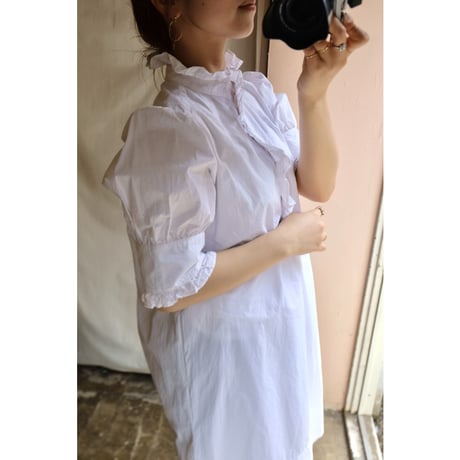 white frill  blouse