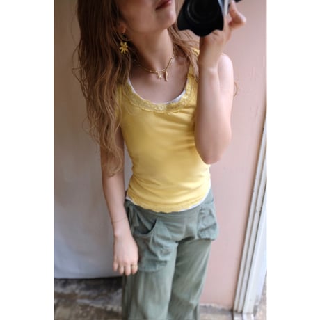 yellow lace tank top