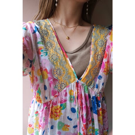 colorful flower blouse