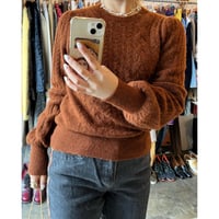 brown puff sleeve knit