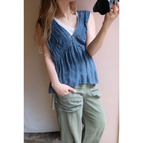 dusty blue tank top