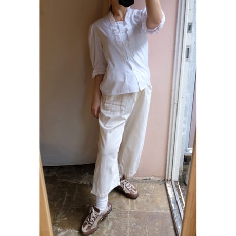 white frill  blouse