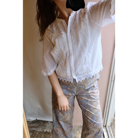 white embroidery blouse