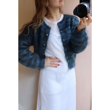 dark green mohair cardigan