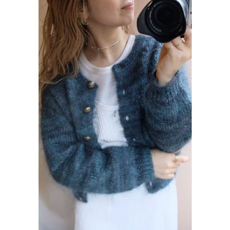 dark green mohair cardigan