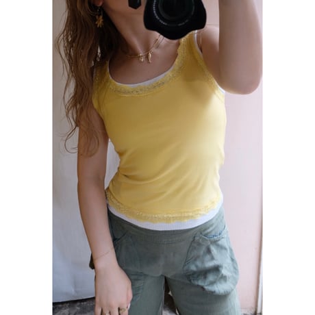 yellow lace tank top