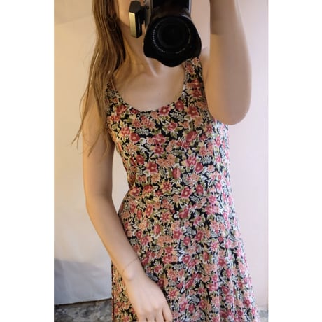 black flower one-piece