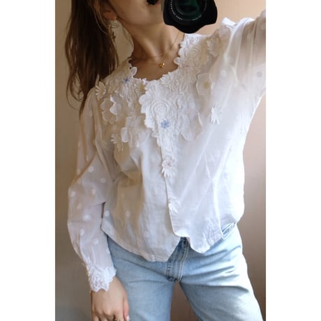 flower dot blouse