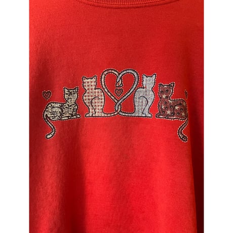vintage red cat sweat