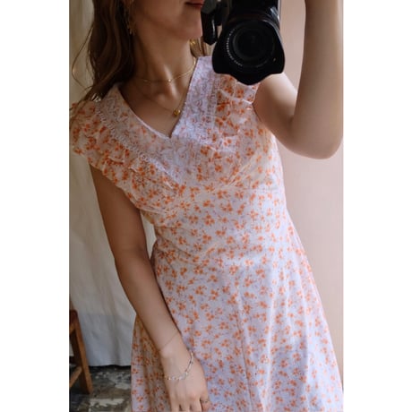 orange flower one-piece