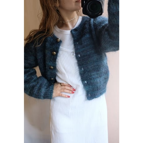dark green mohair cardigan