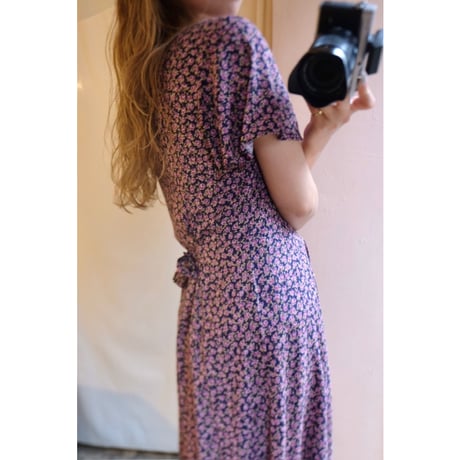 navy purple rose one-piece