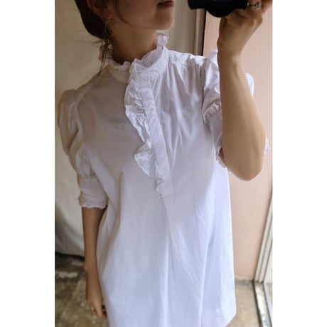 white frill  blouse